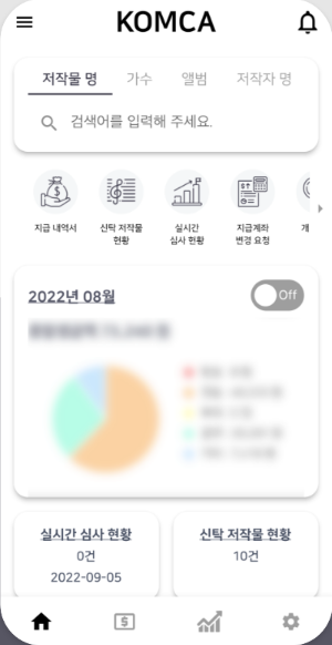 한국음악저작권협회 길찾기 화면